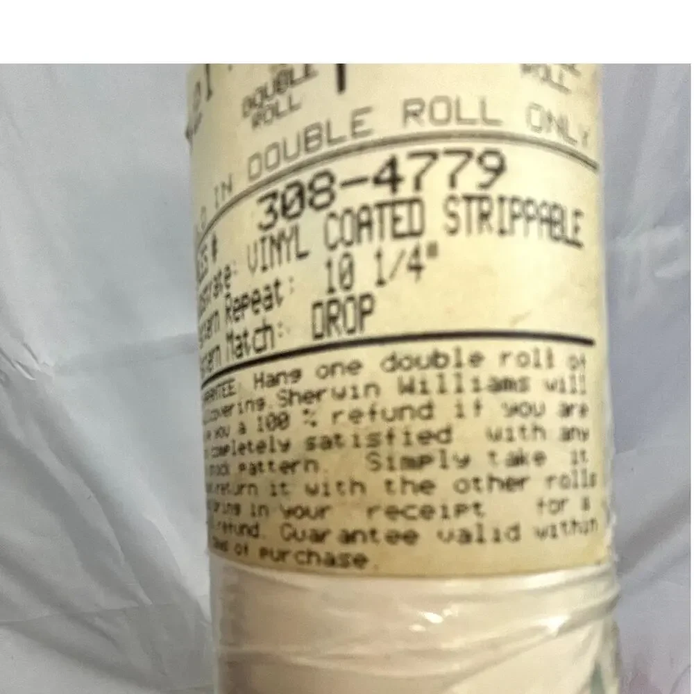 SKU2497 Vintage Sherwin Williams Hans Double Roll Wallpaper Pastel Floral 308-